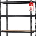 5-Tier Heavy Duty Steel Shelving Unit, 2000 LBS Capacity Adjustable Garage Shelves, Large Storage Rack for Kitchen, Basement, Laundry, 30" L x 12" W x 60" H
