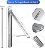 Retractable Clothes Rack, Stealth Clothes Drying Hangers, Wall Mounted Folding Clothes Hanger Drying Rack for Laundry Room Closet Storage Organization (Sliver) - Image 2