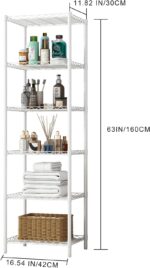 6-Tier Industrial Metal Wire Shelving Unit, Adjustable Storage Rack, 16.54" L x 11.82" W x 63" H, Perfect for Kitchen, Closet, Laundry Room, Garage - Image 3