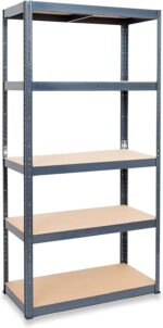 EAZILIFE The Shopfitting Shop 5 Tier Boltless Garage Shelving Workshop Storage Racking Shelves Heavy Duty GREY Metal