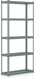 Goplus 5-Tier Metal Shelving Unit, Heavy Duty Wire Storage Rack with Anti-Slip Foot Pads, Height Adjustable Shelves for Warehouse, Kitchen, Living Room, Garage, 12" D x 35.5" W x 72" H