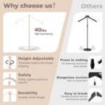 Reusable Shirt Display Stand-Mannequin Torso Tshirt Display Stand for Retail/Vendors,18-33" Adjustable Dress Form Mannequin Stand Clothes Rack,Portable Holder Jacket Coat Hanger,All Metal/White/2 Pack - Image 3