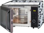Stylista Microwave Oven Cover for Samsung 28 L Convection MC28H5025VK Petals Pattern Grey