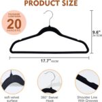 SKY-TOUCH Velvet Hangers 50 Pack - Non-Slip Premium Hangers for Clothes, Felt heavy Duty Coat Hangers with 360° Swivel Hooks for Suits, Jackets, Trousers, Jeans,Black - Image 6