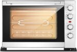 Microwave Oven Only in Silver Tact Built-in Electric Single Oven - Premium Stainless Steel Convection Halogen Oven Ideal for Grilling, Baking Aesthetic and Practical