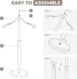 Reusable Shirt Display Stand-Mannequin Torso Tshirt Display Stand for Retail/Vendors,18-33" Adjustable Dress Form Mannequin Stand Clothes Rack,Portable Holder Jacket Coat Hanger,All Metal/White/2 Pack - Image 9