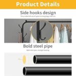 LUKSYOL Clothes Rack - Premium Metal Clothes Hanging Stand with Storage Shelf for Coats, Shoes, and More - Durable and Stylish Organizer for Bedroom and Bathroom Use (Black, 2 shelves | 1 Rail) - Image 5