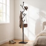 Tree-shaped coat rack stand,Metal coat tree with 8 Hooks and sturdy cast iron base,Heavy Duty coat rack freestanding coat hanger stand for Clothes Hats Scarfs Purses (black) - Image 3