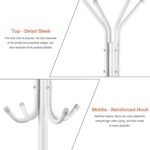 MARKQ Clothes Hanging Stand with 12 hooks Coat Rack for Hat Handbag Scarf Abaya Hijabs Jacket Umbrella Entryway Bedroom Hallway Dormitory Office Cloth Stand Rack, White - Image 3