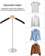 QWORK Adjustable Metal T-Shirt Display Stand, 2 Pack Foam & Wire Clothes Hanger Rack -16" to 28" for Coat Clothing Garment Retail, Craft Show - Image 5