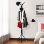 MARKQ Clothes Hanging Stand with 12 hooks Coat Rack for Hat Handbag Scarf Abaya Hijabs Jacket Umbrella Entryway Bedroom Hallway Dormitory Office Cloth Stand Rack, Black - Image 7