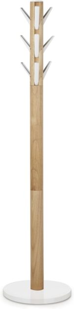 Umbra Flapper Coat Rack, Clothing Hanger, Umbrella Holder, and Hat Organizer, Great for Entryway, Black/Walnut