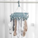 Foldable Laundry Hanger Drying Racks with 32 Clips,Baby Clothes Drying Rack,Laundry Clothes Hangers for Drying Socks,Towels,Bras,Diapers,Baby Clothes (1, Blue) - Image 2