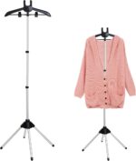 Adjustable T Shirt Display Stand, 32-63 inch T Shirt Display for Adult, Portable Hanging Clothes Display, Hanger Rack for Retail, Boutique, Vendors, Trade Shows, Store, Events(Black)