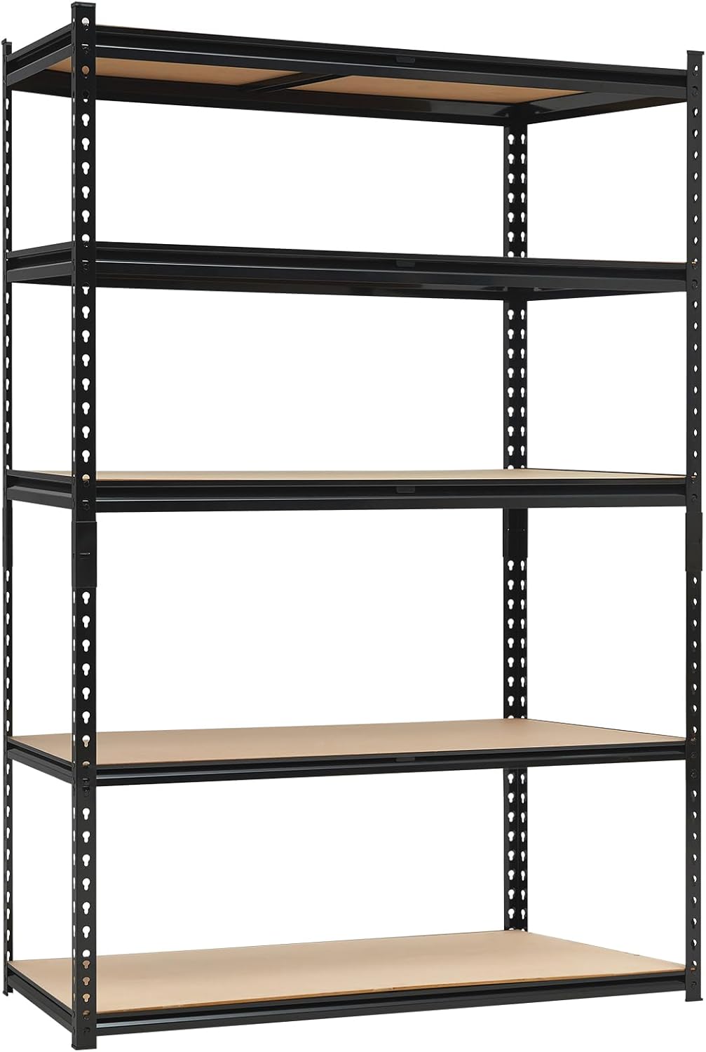 61SL8UV2ELL._AC_SL1500_.jpg Heavy Duty Garage Shelving Units,5-Tier Adjustable Storage Shelves,48 x 18 x 72in,Loads 3000 LBSS,Adjustable Garage Storage Shelving, Metal Storage Utility Racks Shelf Unit (48x18x72 Inch) - Image 1