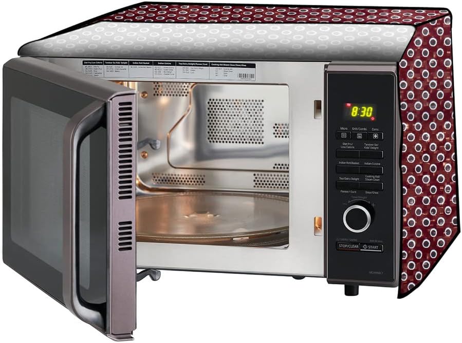 61T-Mjy0kkL._AC_SL1200_.jpg The Furnishing Tree Microwave Oven Cover for IFB 23 L Convection 23BC4 Symmetric Pattern Red - Image 1