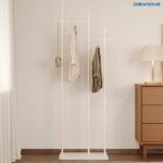 DAYONG Metal Coat Rack,175CM Coat Rack Stand with Heavy Base,Modern Simple Clothes Hanger Stand for Entryway Hallway Bedroom Living Room Office (White + White) - Image 5