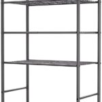 BolDuck 5 Tier Shelf Organizer Rack, Metal Shelving Unit with Adjustable Leveling Feet, Space-Saving Storage Shelves for Garage Closet Laundry Bathroom Kitchen Pantry, 33.07”Wx12.6”Dx72.04”H,Black