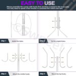 Swpeet 1 Pack 68'' Coat Rack, Freestanding Hat Rack, Clothing Rack, Metal Coat Tree Stand Kit Contains 11 Hook 2 Tube 22 Pipe Sleeve 22 Screw 22 Gasket 1 Pipe Plug 1 Hex Wrench for Jacket, Bag, White - Image 4