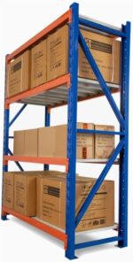 Heavy Duty Metal Warehouse 4 Steps Racing Storage Garage Shelving Steel Shelf Capacity 300kg Each Shelves (250 x 60 x 200cm) (Blue + Orange) - Image 5