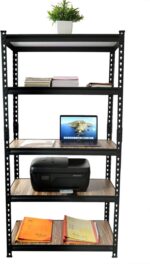 Ash & Roh® - Adjustable Section Rack & Shelves Industrial Storage Shelving Unit Boltless Rivet |5 Sections (Height 5.3 ft. | Length 2.8 ft. | Dimension 1.4ft (5 Section) - Image 4
