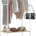 Heavy Duty Clothes Rack for Hanging Clothes, Garment Rack, منشر غسيل, Cloth Hanger Stand, Adjustable Shelf, Ample Storage, Freestanding Coat Rack for Bedroom, Laundry, White, 80 x 45 x 180cm