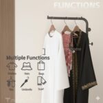 Steady Metal Coat Rack - Durable Slate Base, Weight 5.68Kg. Stylish & Practical for Bedroom, Living Room, Office & Dining.Carrying more than 10 robes Prayer Room & Entryway (C-shape, Black) - Image 2