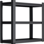 Garage Shelves Heavy Duty Storage Shelves, 3-Tier Adjustable Metal Shelving Unit, Boltless Assembly, Storage Rack For Garage Warehouse Basement Balcony Supermarket(60x30x80cm)