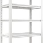 Raybee Garage Shelving Heavy Duty Garage Storage Shelves Load 2010LBS, Adjustable 5-Tier Heavy Duty Shelving, All Metal Shelving Utility Shelves for Kitchen, Pantry, Garage, 63"H x32"W x16.5"D, White
