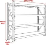 Adjustable 4Tier Heavy Duty Metal Garage Storage Shelves Industrial Utility Rack for Warehouse Pantry & ClosetSturdy White Shelving Unit 63"x79"x16" - Image 2