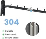 Clothing Racks for Hanging Clothes, Garment Racks Wall Mounted Clothes Bar-Hanger Holder Hooks Heavy Duty Folding Drying Rack Space Saving Clothing Hanging System Closet Storage Organizer - Image 3