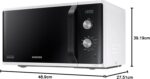Samsung MG23K3614AW/ET Microwave, Freestanding, Dual Dial MG23K3614AW/ET, Crunch Cooking, Car Defrost, Microwave Grill 800 W 1100 W, 23 L, 49 L x 27.5 H x 39 cm, White - Image 7