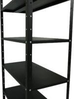 RIGID Metal Slotted Angle Rack | 5 Tier Storage Shelf Organizer | Heavy Duty Multipurpose Rack for Kitchen Living Room Garage Storage (Black, 205x91.7x45.5 cm) – Assembled - Image 8