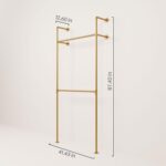 pamo Industrial pipe clothing rack metal gold - Wall mounted clothes racks for hanging clothes - Modern walk in closet - KIM I DOUBLE gold - Image 2