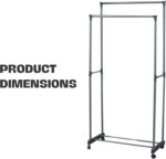 WT-EASYCARE Double Hanging Rod Garment Rack with Rolling Casters – Durable, Rust-Free Steel, Lockable Wheels, Space-Saving Bottom Shelf - Ideal for Home, Studio, Bedroom, Hostel or Guest Rooms - Image 5