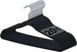 Sky-Touch 20Pcs Non Slip Felt Hangers Space Saving Clothes Hanger Velvet Hanger Heavy Duty Adult Hanger For Coat, Suit - Black