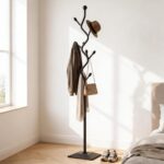 Tree-shaped coat rack stand,Metal coat tree with 8 Hooks and sturdy cast iron base,Heavy Duty coat rack freestanding coat hanger stand for Clothes Hats Scarfs Purses (black) - Image 5