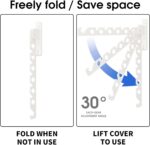 Wall Mounted Folding Clothes Drying Rack White Laundry Coat Rack Hanger Collapsible Clothing Rack Wall Mount Foldable Drying Rack - Image 2