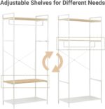 Heavy Duty Clothes Rack for Hanging Clothes, Garment Rack, منشر غسيل, Cloth Hanger Stand, Adjustable Shelf, Ample Storage, Freestanding Coat Rack for Bedroom, Laundry, White, 80 x 45 x 180cm - Image 5