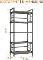 GIOTORENT 5-Tier Kitchen Storage with Wooden Boards, Heavy Duty Storage Shelves & Bookshelf, Adjustable Metal Shelving Unit for Garage Kitchen Bathroom Laundry Organizer, 750LB Capacity, Black - Image 3