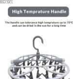 ECASA™ Foldable Drying Laundry Hanger with clips, Drying Rack with 32 clips Each, Laundry Clips and Drip Drying Hangers for Socks, Underwear, Towel, Scarfs And Bras (Assorted Color) - Image 4