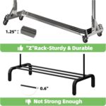 Simple Trending Industrial Grade Z Base 70in extra long Clothes Garment Rack, Commercial Grade Rolling Clothing Rack, Heavy Duty 450lb Load with Wheels, Chrome - Image 6