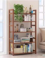 5-Tier Shelving Wooden Storage Rack Adjustable Shelves, Standing Storage Shelf Units for Entryway, Kitchen, Living Room, Bathroom,19.7" D x 9.2" W x 55.5" H - Image 7