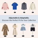 Shirt Display Stand 20-36“ Mannequin Torso with Pure Wood Hangers Dual Non-Slip Design, Stable Metal Base, Ideal T-Shirt Dress Form Display for Vendors, Retail, and Daily Use (Black, 2 Pack) - Image 3