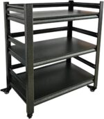 Heavy Duty 5-Tier Garage Shelving - Adjustable Metal Storage Rack with Lockable Wheels Industrial Standalone Shelves for Warehouse & Shed (60x40x80cm)