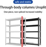 72" Heavy Duty 5-Tier Garage Shelving Unit - Adjustable Steel Storage Rack for Warehouse Basement & Garage nization Metal Shelves Easy Assembly Black - Image 4
