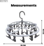 ECASA™ Foldable Drying Laundry Hanger with clips, Drying Rack with 32 clips Each, Laundry Clips and Drip Drying Hangers for Socks, Underwear, Towel, Scarfs And Bras (Assorted Color) - Image 3