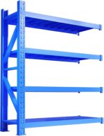 Garage Shelves 4-Tier Storage Shelves, Industrial Metal Utility Shelf Rack, Boltless Assembly, Adjustable Shelving Units For Home Office Pantry Workshop Racking(Blue-A,80x40x200 cm)