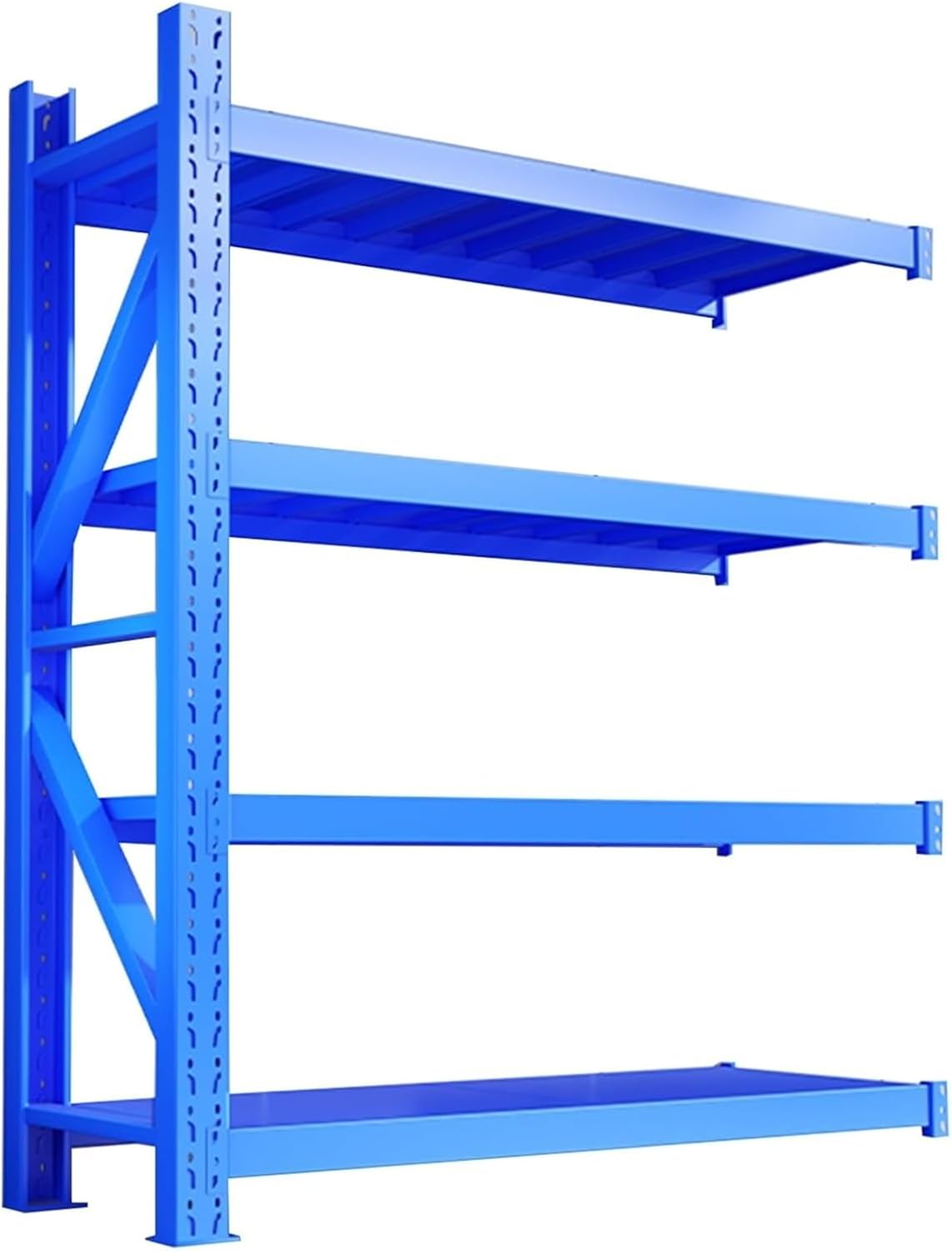 61dI6SYkjfL._AC_SL1500_.jpg Garage Shelves 4-Tier Storage Shelves, Industrial Metal Utility Shelf Rack, Boltless Assembly, Adjustable Shelving Units For Home Office Pantry Workshop Racking(Blue-A,80x40x200 cm) - Image 1