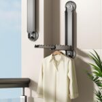 Clothes Drying Rack Wall Mounted, Retractable Clothes Drying Rack,Dish Drying Rack with Suction Cups for Laundry Room Organization and Storage, Clothes Hanger for Dorm, Closet, Balcony(Black) - Image 3